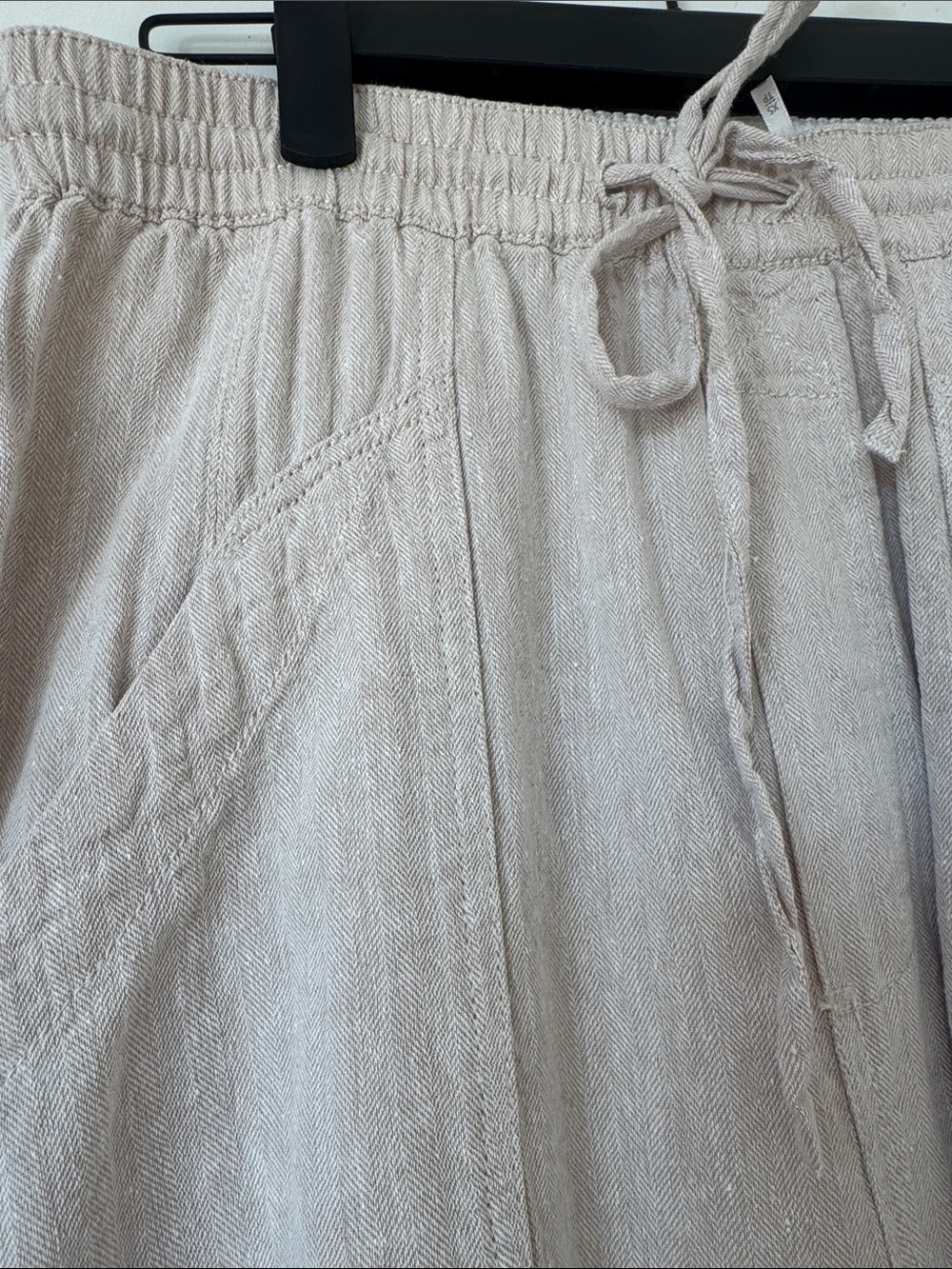 Free People Neutral Linen Cargo Drawstring Pants - Picture 4 of 7